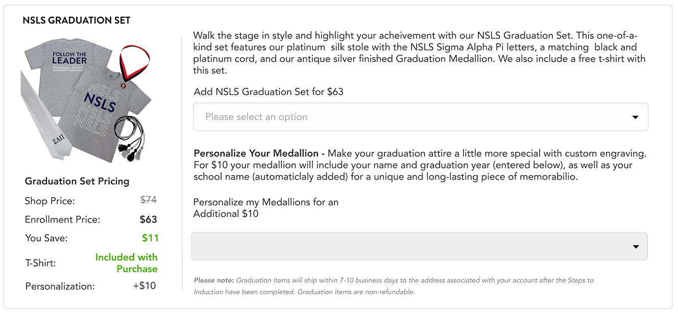 Grad set optional variant